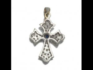 CROSS SIGN DIAMOND PENDANT 2 3D Print Model