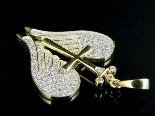 JESUS CROSS WINGS HEART DIAMOND PENDANT 3D-Druckmodell .c4d .max .obj .3ds .fbx .stl .blend 