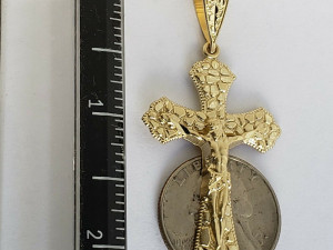 NUGGET CROSS SIGN PENDANT 3 Modelo de Impressão 3D