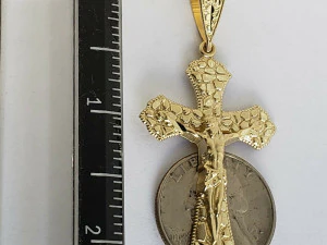 NUGGET CROSS SIGN PENDANT 3 3D Print Model