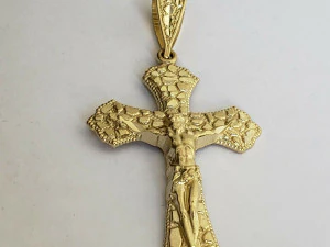 NUGGET CROSS SIGN PENDANT 3 3D Print Model