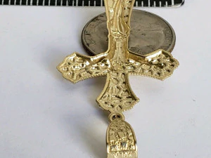 NUGGET CROSS SIGN PENDANT 3 3D Print Model