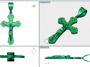 NUGGET CROSS SIGN PENDANT 3 3D Print Model