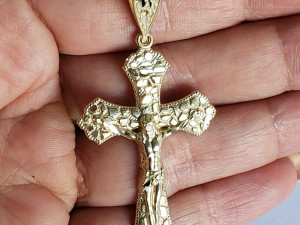 NUGGET CROSS SIGN PENDANT 3 Modelo de Impressão 3D