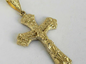 NUGGET CROSS SIGN PENDANT 3 3D Print Model