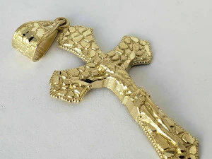NUGGET CROSS SIGN PENDANT 3 3D Print Model