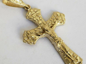 NUGGET CROSS SIGN PENDANT 3 3D Print Model