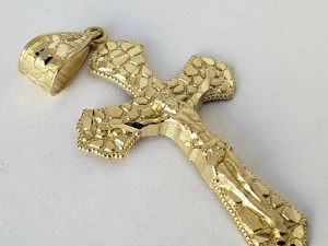 NUGGET CROSS SIGN PENDANT 3 3D Print Model