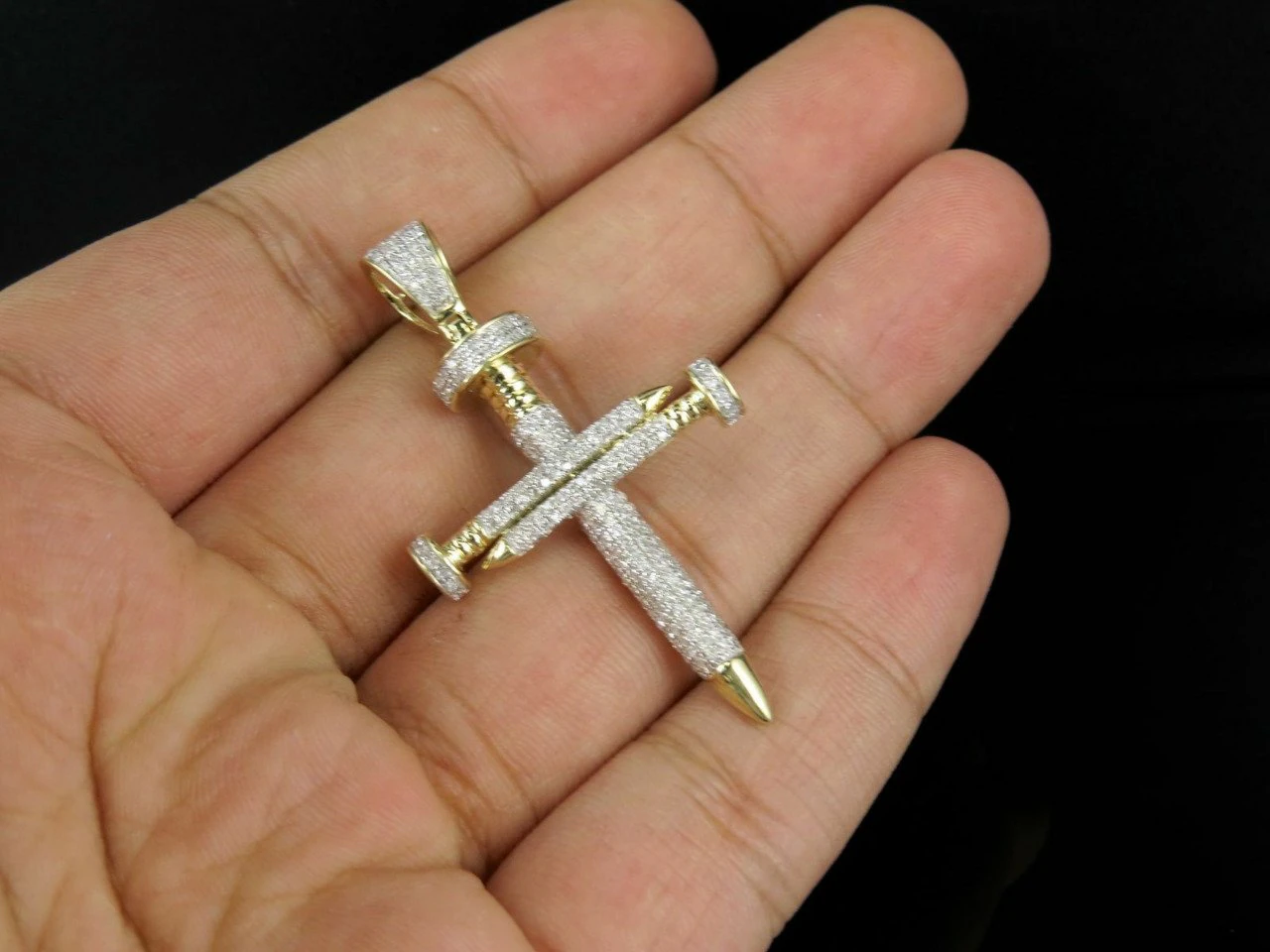 NAIL CROSS DIAMOND PENDANT 3D Print Model .c4d .max .obj .3ds .fbx .stl .blend 