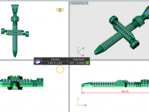 NAIL CROSS DIAMOND PENDANT 3D Принт Модель