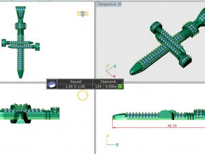 NAIL CROSS DIAMOND PENDANT 3D Print Model