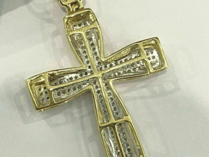 CROSS SIGN DIAMOND PENDANT 4 3D Print Model