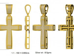 CROSS SIGN DIAMOND PENDANT 4 3D Print Model