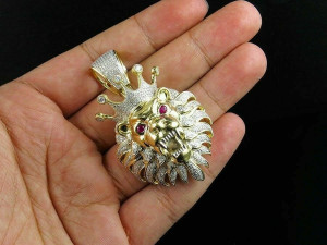 LION CRWON DIAMOND PENDANT 3D प्रिंट मॉडल