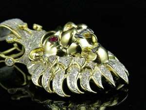 LION CRWON DIAMOND PENDANT Modelo de Impressão 3D