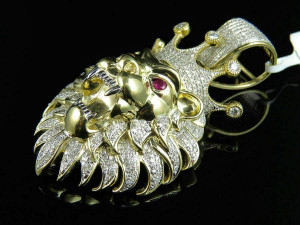 LION CRWON DIAMOND PENDANT Modelo de Impressão 3D