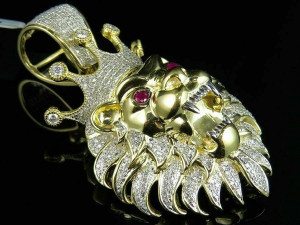 LION CRWON DIAMOND PENDANT Modelo de Impressão 3D