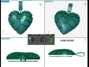 КУЛОН З ДІАМАНТАМИ РОЗБИТЕ СЕРЦЕ 3D Принт Модель