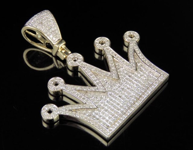 CROWN DIAMOND PENDANT 3D Print Model .c4d .max .obj .3ds .fbx .stl .blend