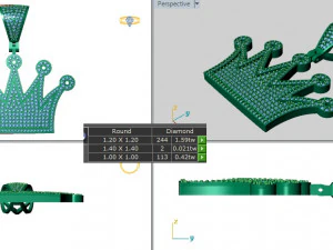 CROWN DIAMOND PENDANT 3D Print Model