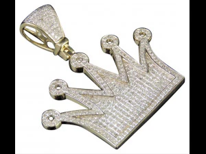 CROWN DIAMOND PENDANT 3D Print Model
