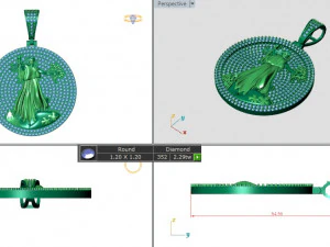 US DOLLAR LIBERTY DIAMOND COIN PENDANT 3D Print Model