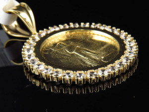 US DOLLAR LIBERTY GOLD COIN DIAMOND PENDANT 2 3D Print Model
