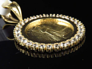 US DOLLAR LIBERTY GOLD COIN DIAMOND PENDANT 2 3D Print Model