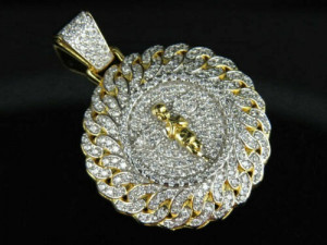 HIP HOP ICED BABY ANGEL MEDALLION DIAMOND PENDANT Model do druku 3D