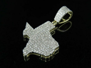 TEXAS MAP DIAMOND PENDANT 3D 프린트 모델