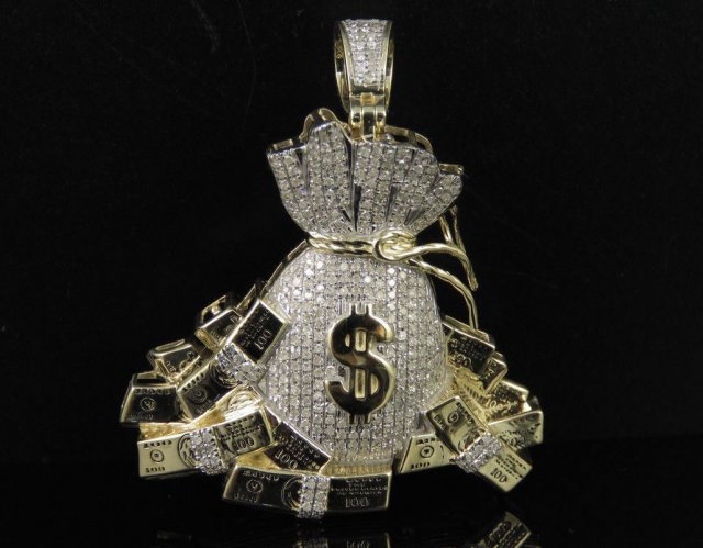 MONEY BAG DIAMOND PENDANT 3D 프린트 모델 .c4d .max .obj .3ds .fbx .stl .blend 