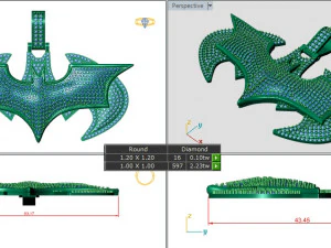BATMAN LOGO DIAMOND PENDANT 3D Print Model