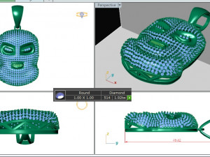 GOON MASK DIAMOND CHARM PENDANT Modelo de Impressão 3D