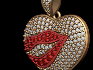LIP HEART DIAMOND PENDANT 3D-Druckmodell