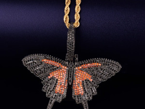 BUTTERFLY DIAMOND PENDANT Model do druku 3D