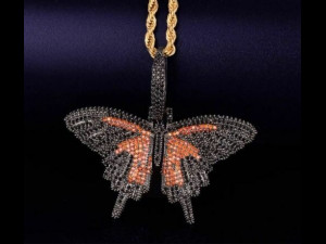 BUTTERFLY DIAMOND PENDANT Model Cetak 3D