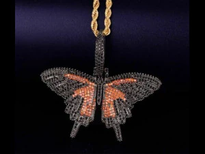 BUTTERFLY DIAMOND PENDANT 3D Print Model