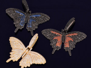 BUTTERFLY DIAMOND PENDANT Model Cetak 3D
