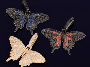 BUTTERFLY DIAMOND PENDANT 3D Print Model