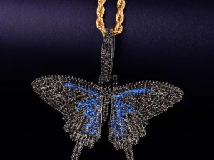 BUTTERFLY DIAMOND PENDANT 3D Print Model