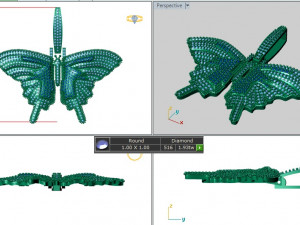 BUTTERFLY DIAMOND PENDANT Model Cetak 3D