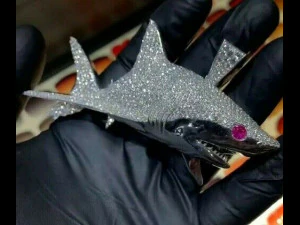 SHARK DIAMOND PENDANT 3D Print Model