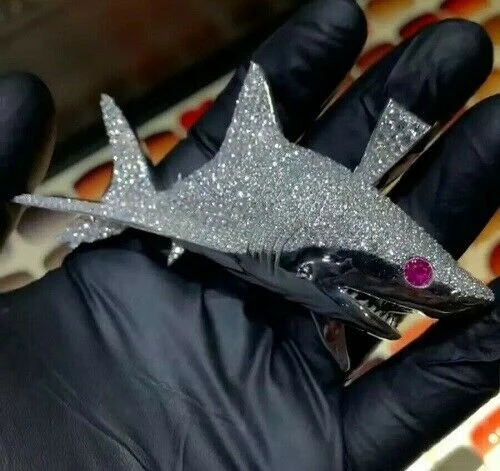 SHARK DIAMOND PENDANT 3D Print Model .c4d .max .obj .3ds .fbx .stl .blend