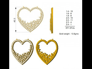 HEART DIAMOND PENDANT 3Dプリントモデル