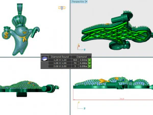DOUGH BOY DIAMOND PENDANT 2 3D Print Model