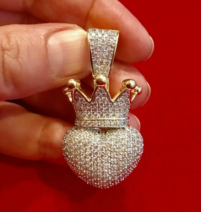 3D CROWN CHARM HEART DIAMOND PENDANT 3 3D प्रिंट मॉडल .c4d .max .obj .3ds .fbx .stl .blend 