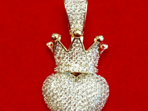 3D CROWN CHARM HEART DIAMOND PENDANT 3 3D प्रिंट मॉडल