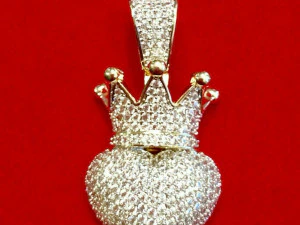 3D-KRONEN-CHARM-HERZ-DIAMANT-ANH&Auml;NGER 3 3D Druckmodell