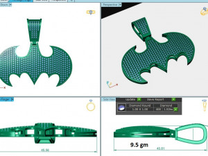 BATMAN LOGO DIAMOND PENDANT 2 3D 打印模型