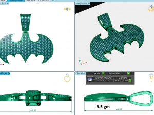 BATMAN LOGO DIAMOND PENDANT 2 3D Print Model